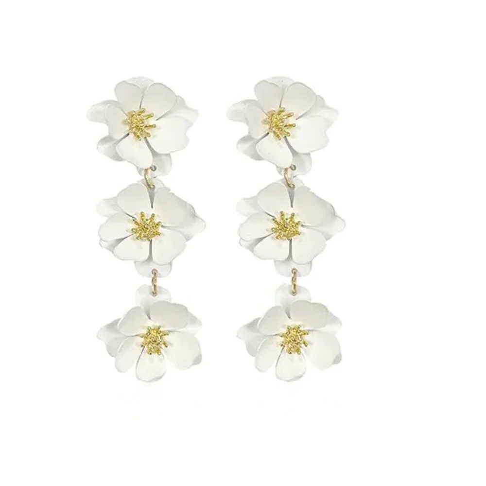 Boho Flower Dangle Earring - Picture 14 of 16